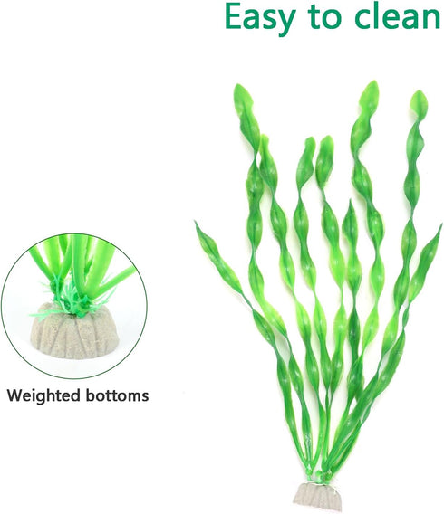 AQUANEAT Fish Tank Decorations,Fish Tank Plants, Aquarium Plants Plastic, 12Inch Tall Aquarium Plants, 10packs...