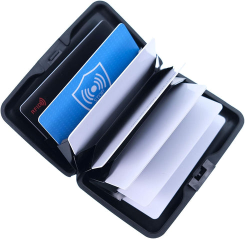 PRODUCTS Credit Card Holder Small Credit Card Wallet Slim RFID Metal Card Holder Wallet Business Card Case ID Case for Women Men...