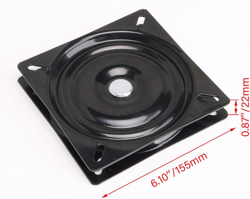 BQLZR 6.1 inch A3 Steel Plate Black Ball Bearing Square Swivel Chair Swivel Turntable for Bar Stool Chair...