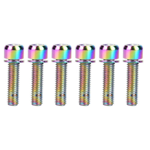 6Pcs M5x25mm Water Bottle Cages Screw Bolt Alloy Bike Bottle Bracket Storage Rack Bolt Accessory(Colorful)...