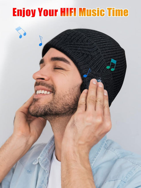 Bluetooth Beanie with Light, Mens Valentines Gifts, Valentines Day Gifts for Him Boyfriend Husband, Gifts for Men...