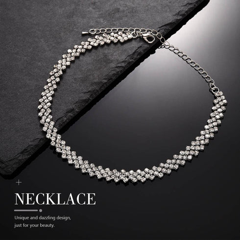 Rhinestone Chokers Silver Choker NecklaceCrystal Necklaces Sparkly Neck Jewelry Prom Accessories for Women and Girls...
