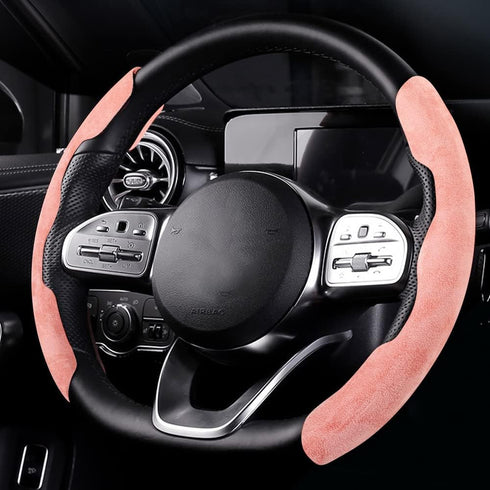 2 Pieces Steering Wheel Cover, Universal Segmented Suede Steering Wheel Cover for Men and Women ,Soft and Non Slip Steering Wheel Protector of Any...