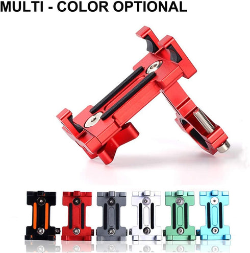 Motorcycle Bike Phone Mount Holder, Aluminum Bicycle Holder for Cell Phone 360° Rotation Bike Handlebar Phone Cradle, Compatible with Smartphones ...