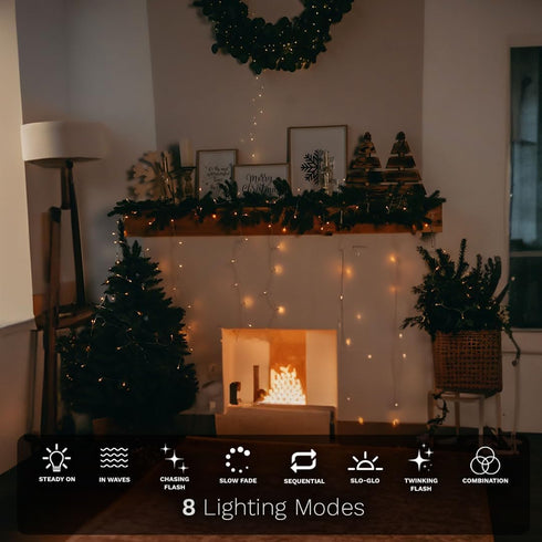66ft 200 LED Warm White Christmas String Lights - Twinkle Lights for Indoor and Outdoor Tree Decorations, Bedroom and Living Room Ambiance Lightin...