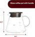 Vdomus Pour Over Coffee Maker - 500ml Glass Coffee Pot - Portable Dripper - 5''H French Style Manual Coffee Brewer with Strainer (Without Stainles...