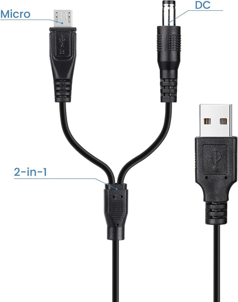 2-Pack Charger Cord for Bousnic Dog Shock Collar RS2A and RS2B, 2-in-1 Training Collar USB Charging Cable...
