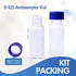 2ML Polypropylene Vials, 9mm Short Thread Vial with Graduation, Blue Screw Cap with Hole, WhitePTFE&Red Silicone Septa, for Ion Chromatography, 10...