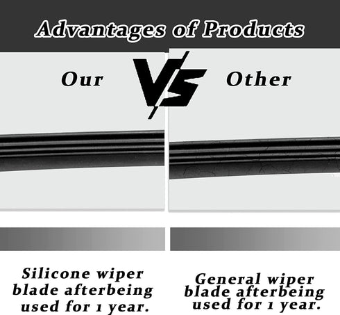 4 Pieces Car Wiper Blade Replacement Strip, DIY Adjustable Car Windscreen Wiper Rubber Strips, 26In Silicone Frameless Windshield Wiper Strip, Aut...