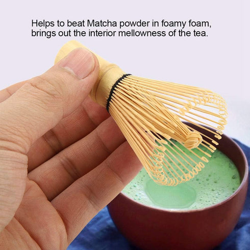 Matcha Green Tea Whisk Natural Bamboo Tea Whisk Chasen Preparing Matcha Powder Brush Tool Tea Traditional Scoop(54 Prongs)...