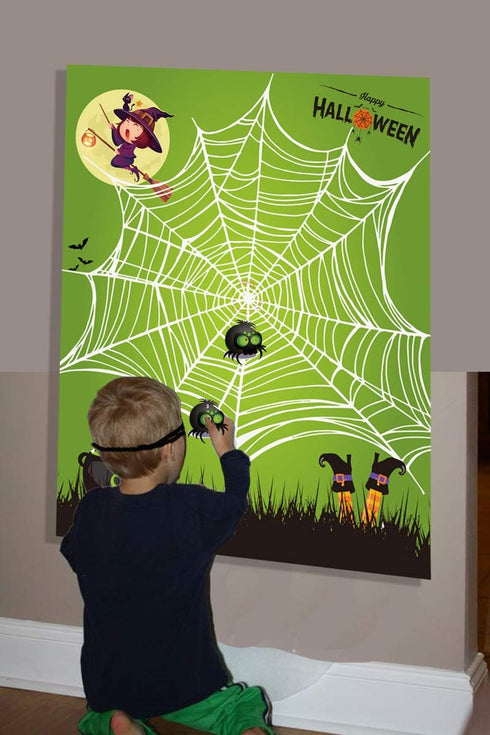 Funnlot Pin The Tail Halloween Kids Halloween Games Party Pin The Spider On The Web Game Halloween Party Games for Kids Halloween Party Activities...
