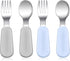 4 pcs Toddler Utensils, Stainless Steel Toddler Silverware Set with Round Handle, Baby Forks for Self Feeding, 2 Toddler Forks and 2 Toddler Spoon...