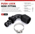 PTNHZ 8AN 90 Degree Female Swivel to Push Lock Barb Type Hose Fitting End For Rubber Fuel Line Oil Fuel Cooler Kits Reusable Hose Adaptor Anodized...
