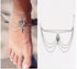 Boho Layered Turquoise Anklet Sexy Multi-layered Tassel Ankle Bracelet Summer Beach Barefoot Sandals Foot Chain Jewelry for Women and Girls...