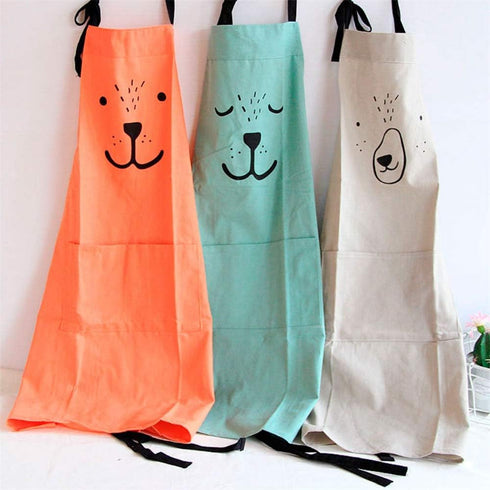 YOLOPARK Lovely Parent and Child Apron, Comfortable Simple Apron with Pocket for Painting Cooking Artist Chef, Pack of 2...