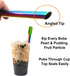 Reusable Boba Smoothie Straw Rainbow Metal Straws Wide Thick Fat Angled Tip Sharp End Straw for Milkshake Jumbo Bubble Tea Straws With Carry Case ...