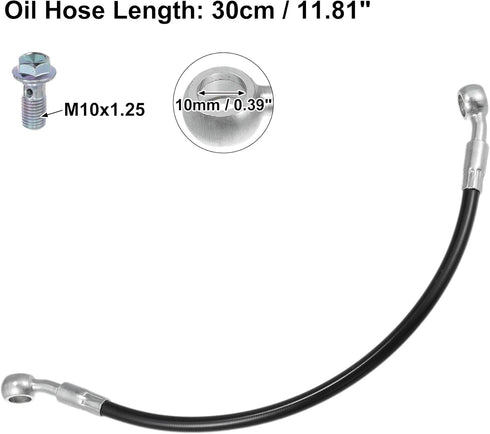 X AUTOHAUX Brake Hose Motorcycle Hydraulic Brake Line Oil Hose Pipe Fitting for ATV Motorcycle Motocross Racing Bike 30cm Black 1 Set...