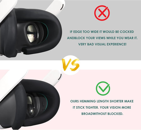 Silicone Case for Meta Quest 3?Enhanced VR Experience MetaQuest 3 face Cushion-Sweatproof and Light-Blocking Washable VR Face Plate Mask Accessori...