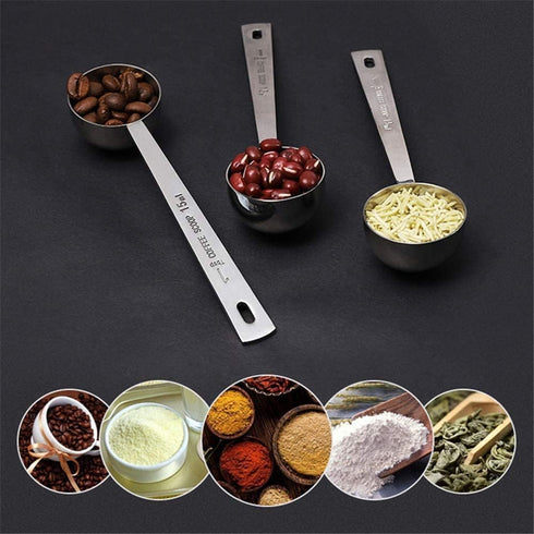 Jasni Stainless Steel 1 Tablespoon Measuring Coffee Scoop Spoon, Set of 3...