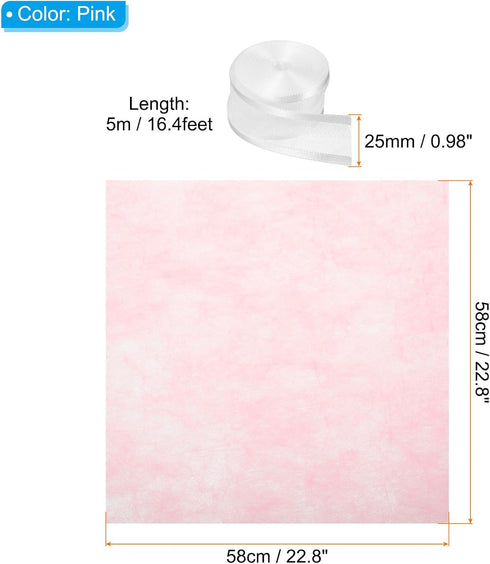 PATIKIL 22.8"x22.8" Flower Wrapping Paper, 20 Sheets Non-Woven Waterproof Florist Floral Bouquet Wrap Paper Korean Style with 1 Roll Ribbon for DI...