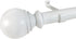 Decopolitan Ball Single Telescoping Drapery Rod Set, 36-72-Inches, White...