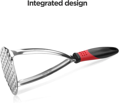 Joyoldelf Heavy Duty Potato Masher, Stainless Steel Integrated Masher Kitchen Tool & Food Masher/Potato Smasher with Non-slip Handle, Perfect for ...