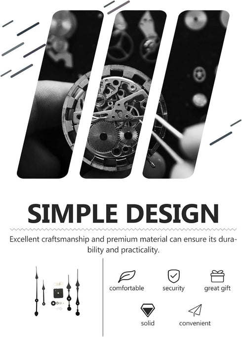 ifundom Clock Mechanism Replacement, High Torque Non Ticking Clock Movement Mechanism with 2 Sets Clock Hands, DIY Quartz Clock Motor Kit, Battery...