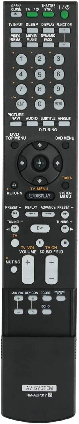 New RM-ADP017 Remote Control Compatible with Sony DVD Home Theatre System SS-WS77 DAV-DZ7T HCD-DZ7T DAV-DZ1000 DAV-DZ850M HCD-DZ1000 DAV-DZ850KW H...