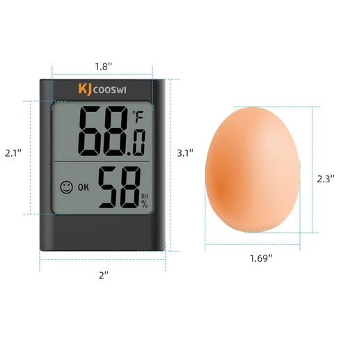 Humidity Gauge, 2 Pack Indoor Thermometer for Home Digital Hygrometer Room Thermometer and Humidity Gauge with Temperature Humidity Monitor AAA Battery Powered(Color: Black and White)