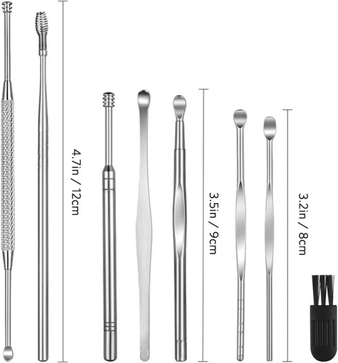 8 Pcs Ear Pick Earwax Removal Kit, Geengle Ear Cleansing Tool Set, Ear Curette Ear Wax Remover Tool with a Cleaning Brush and Storage Box...