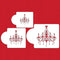Designer Stencils Chandelier Stencil Set Cake and Cookie Stencils, Beige/Semi-Transparent, 2.5", 3.5", 5"...