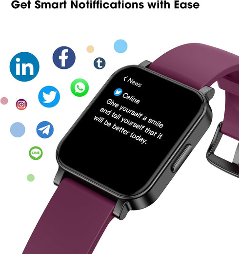 EURANS Smart Watch 41mm, Full Touchscreen Smartwatch, Fitness Tracker with Heart Rate Monitor & SpO2, IP68 Waterproof Pedometer Watch for Women Me...