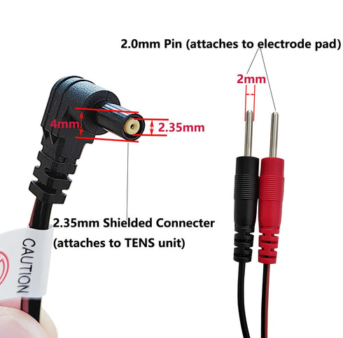 2Pcs/pack Replacement Electrode Lead Wires Connect Cables Pin 2mm For TENS Electronic Therapy Machines...