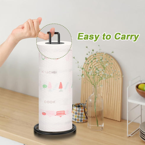 NearMoon Paper Towel Holder/Stand Dispenser, Sturdy, All Metal, Standard or Jumbo-Sized for Kitchen Countertop, Farmhouse, Living Room (1 Pack, Ma...