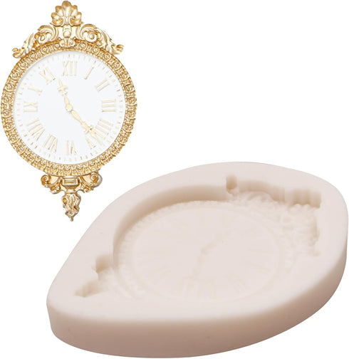 Clock Silicone Molds 2 Pcs, Steampunk Fondant Mold for Chocolate Cake Decoration Candy Cupcake Topper Cake Polymer Clay Crafts Epoxy Resin...