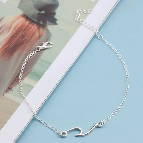 Boho Wave Ankle Bracelet Ocean Wave Anklet Bracelet Vintage Silver Wave Chain Anklet Minimalism Anklet Foot Chain Jewelry for Women...
