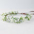 Handmade White Flower Crown Green Leaf Headband Floral Headpiece Fairy Hair Wreath Flower Hair Accessories for Girls Weeding Bride Cosplay Party...