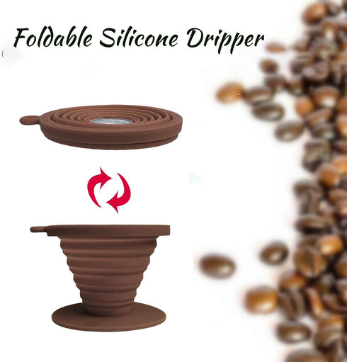 Collapsible Coffee Dripper Pour Over Coffee Filter, Silicone Reusable Coffee Maker,Paperless Coffee Brew Maker,Dishwasher Safe,Carabineer for Hiki...
