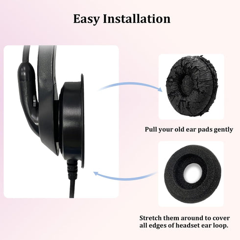 Ear Cushions for Plantronics Headset Replacement Foam Ear Pads for Plantronics HW251N HW261N HW510 HW520 Blackwire C320 3210 3220 3320 Jabra PRO 9...