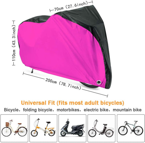 Roctee Bicycle Cover Waterproof Wind Rain Snow Proof Outdoor Mountain Bike Road Travel Bike Cycle Covers with Storage Bag, 78.7''(L) * 27.6''(W) *...