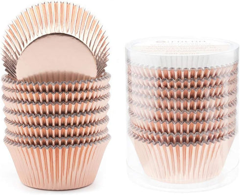 Gifbera Rose Gold Foil Cupcake Liners Standard Baking Cups Muffin Wrappers for Wedding Birthday, 200-Count...