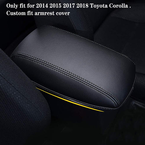 Leegi AAGIILEEYO Car Armrest Box Cover Center Console Saver Covers for 2014 2015 2016 2017 2018 Toyota Corolla,Black with Black Stitches...