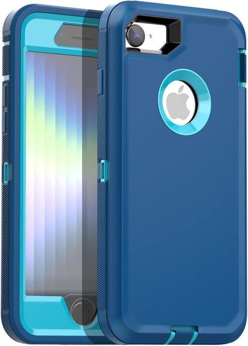 AICase for iPhone SE 2022/3rd/2020/8/7 Case with Built-in Screen Protector,Heavy Duty Drop Protection Full Body Rugged Shockproof/Dust Proof Milit...