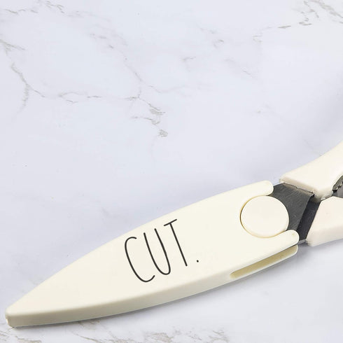 Rae Dunn Kitchen Scissors- Stainless Steel Kitchen Shears, Cooking Scissors for Cutting Meat, Chicken, Herbs and Produce with Blade Cover and Soft...