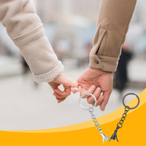 Ouligay 2Pcs Matching Couple Pinky Promise Keychain Gifts for Boyfriend Girlfriend, Best Friend Friendship Gifts for Women...