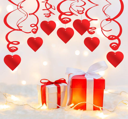 36PCS Heart Decorations Hanging Swirls - Valentines Day Party Supplies Favors Ceiling Decor...
