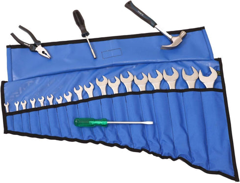 18 Pocket Wrench & Tool Roll Up Pouch Organizer Bag Handmade Waterproof PVC Laminated Ballistic Polyester Canvas for Craftsman Gear Drive Users Re...