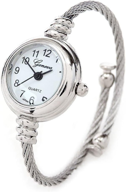 Geneva STC Silver Cable Band Women's Small Size Bangle Watch...