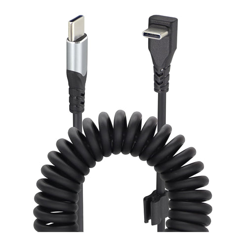 USB 3.1 Type C to Type C Cable, 90 Degree USB C to USB C Cable Spring Spiral Cable Fast Charging Data Extension Cable for Laptop & Tablet & Mobile...