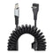 USB 3.1 Type C to Type C Cable, 90 Degree USB C to USB C Cable Spring Spiral Cable Fast Charging Data Extension Cable for Laptop & Tablet & Mobile...